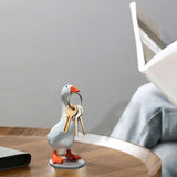 Maxbell Magnetic Goose Key Holder Cute Decorative Goose Statue for Key Storage Table with Base