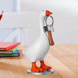 Maxbell Magnetic Goose Key Holder Cute Decorative Goose Statue for Key Storage Table with Base