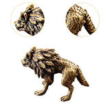 Maxbell Brass Wolf Figurine Decorative Wealth Craft Home Miniatures Animal Sculpture