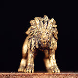 Maxbell Brass Wolf Figurine Decorative Wealth Craft Home Miniatures Animal Sculpture