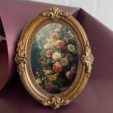 Maxbell Vintage Oval Picture Frame European Baroque for Living Room Table Home