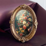 Maxbell Vintage Oval Picture Frame European Baroque for Living Room Table Home