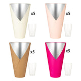 5x Flower Bouquet Box 5.5x2.8x8.7inch for Craft Gift Packaging with PP Liner Light Pink