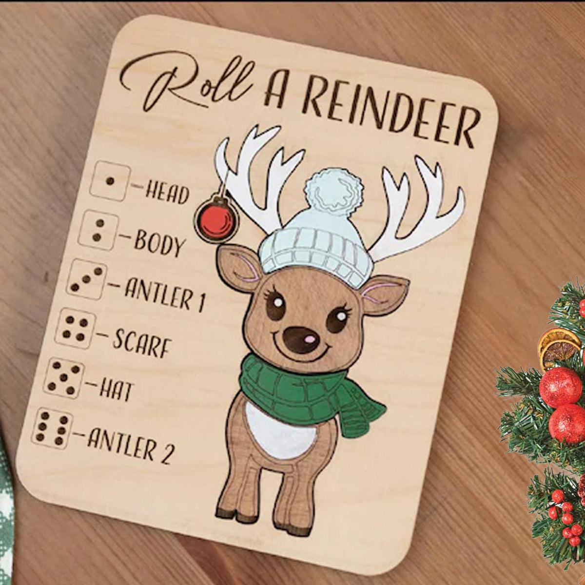 Christmas Wooden Puzzle Fun Early Development Activity Decor Educational Toy Reindeer