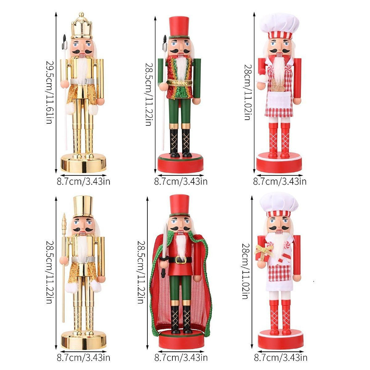 Christmas Nutcracker Figurine Built in Light for Home Halloween Thanksgiving Red