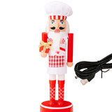 Christmas Nutcracker Figurine Built in Light for Home Halloween Thanksgiving Red White Gift Box