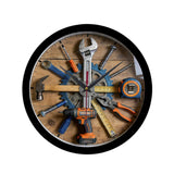 Garage Wall Hanging Clock Decorative Clock for Office Man Cave Engineer Gift Wooden Color