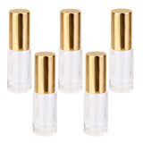 Maxbell Maxbell 5pcs 5ml Clear Travel Refillable Empty Roll-on Glass Perfume Bottle Case