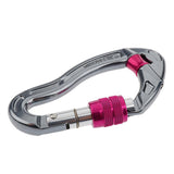 6x25KN Screw LOCKING Carabiner For Rock Tree Climbing Rappelling Silver Red