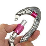 6x25KN Screw LOCKING Carabiner For Rock Tree Climbing Rappelling Silver Red