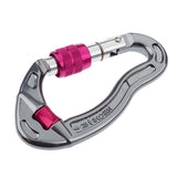 6x25KN Screw LOCKING Carabiner For Rock Tree Climbing Rappelling Silver Red