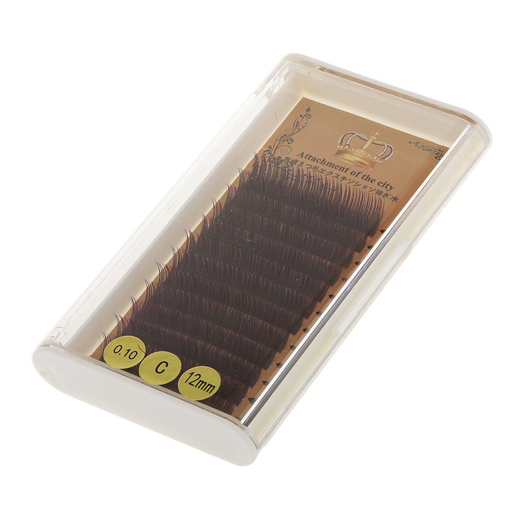 Maxbell Maxbell 0.10 C-curl 12mm Two Tone Color Lashes Tray Eyelash Extensions - Purple Tip