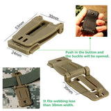 Maxbell 10Pcs 30mm Molle Strap EDC Backpack Bag Webbing Connecting Buckle Clip Khaki
