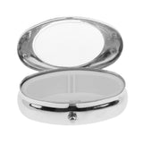 Maxbell Portable Travel Oval Metal Pill Box Medicine Organizer Container Case Jewelry Storage