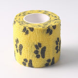 Maxbell Maxbell 5 Rolls Cat Dog Pet Cohesive Bandage Gauze Tape Medical Wrap Claw Print 5cm