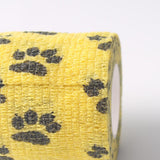 Maxbell Maxbell 5 Rolls Cat Dog Pet Cohesive Bandage Gauze Tape Medical Wrap Claw Print 5cm