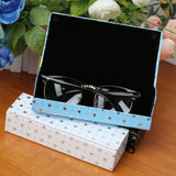 Maxbell Maxbell Handmade PU Rectangle Spectacles Case Fashionable Tin Iron Glasses Box-Black