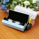 Maxbell Maxbell Handmade PU Rectangle Spectacles Case Fashionable Tin Iron Glasses Box-Black