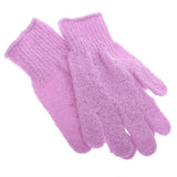Maxbell 2 Pairs Exfoliating Bath Glove Shower Skin Care Scrubber Pads Rose Red Pink