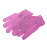 Maxbell 2 Pairs Exfoliating Bath Glove Shower Skin Care Scrubber Pads Rose Red Pink