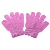 Maxbell 2 Pairs Exfoliating Bath Glove Shower Skin Care Scrubber Pads Rose Red Pink