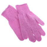 Maxbell 2 Pairs Exfoliating Bath Glove Shower Skin Care Scrubber Pads Rose Red Pink