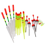 Maxbell Maxbell Set of 15 Plastic Pole Fishing Floats Slip Drift Tube Indicator Assorted Sizes
