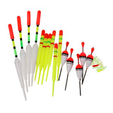 Maxbell Maxbell Set of 15 Plastic Pole Fishing Floats Slip Drift Tube Indicator Assorted Sizes