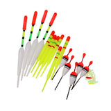 Maxbell Maxbell Set of 15 Plastic Pole Fishing Floats Slip Drift Tube Indicator Assorted Sizes
