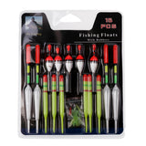 Maxbell Maxbell Set of 15 Plastic Pole Fishing Floats Slip Drift Tube Indicator Assorted Sizes
