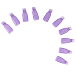 Maxbell Maxbell Durable 10 PCS Nail Art Plastic Soak Off UV Gel Polish Remover Clip Cap- Random Color