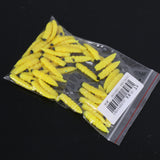 Maxbell Maxbell 50 pcs Bionic Soft Fishing Lures 30mm Worm Maggot Grub Shape Baits Yellow
