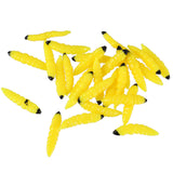 Maxbell Maxbell 50 pcs Bionic Soft Fishing Lures 30mm Worm Maggot Grub Shape Baits Yellow