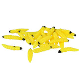 Maxbell Maxbell 50 pcs Bionic Soft Fishing Lures 30mm Worm Maggot Grub Shape Baits Yellow