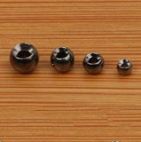 Maxbell 50 Pieces Tungsten Slotted Beads Fly Tying Beads Nymph Head Ball Beads 2.4mm