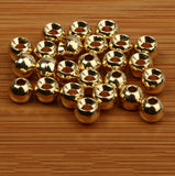 Maxbell Maxbell 25pcs Tungsten Slotted Fly Tying Head Beads Nymph Head Ball Beads 4.6mm Gold