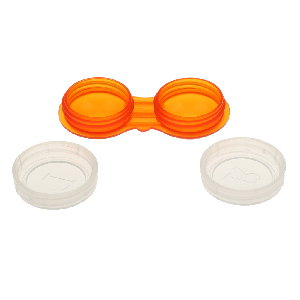 Maxbell Maxbell Plastic Portable Contact Lens Cases Holder Soaking Storage Container Travel Accessory Orange PACK OF 10PCS