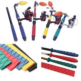 Maxbell 2 Pieces Non Slip Heat Shrink Wrap Tubing Fishing Rod Racket Sleeving Handle