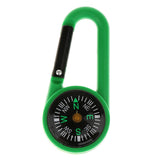 Maxbell Maxbell 2 in 1 Multifunctional Camping Hiking Carabiner Mini Compass Keyring Green
