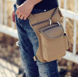 Maxbell Maxbell Canvas Drop Waist Leg Bag Motorcycle Rider Belt Waist Fanny Bags Khaki