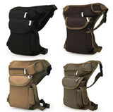 Maxbell Maxbell Canvas Drop Waist Leg Bag Motorcycle Rider Belt Waist Fanny Bags Black