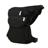 Maxbell Maxbell Canvas Drop Waist Leg Bag Motorcycle Rider Belt Waist Fanny Bags Black