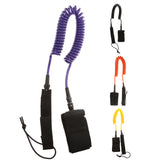 Maxbell 10ft Coiled SUP Surfboard Surfing Board Leash Double Swivel Yellow&Orange
