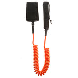 Maxbell 10ft Coiled SUP Surfboard Surfing Board Leash Double Swivel Yellow&Orange