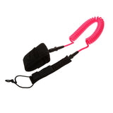 Maxbell 10ft Coiled SUP Surfboard Surfing Board Leash with Double Swivel Pink&Yellow