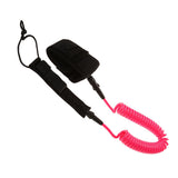Maxbell 10ft Coiled SUP Surfboard Surfing Board Leash with Double Swivel Pink&Yellow