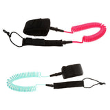 Maxbell 10ft Coiled SUP Surfboard Surfing Board Leash with Double Swivel Pink&Yellow