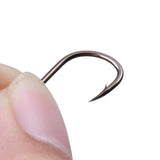 Maxbell 200pcs Barbed Fishing Hook High-Carbon Steel Fishhook Saltwater Black 9# 10#