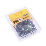 Maxbell 200pcs Barbed Fishing Hook High-Carbon Steel Fishhook Saltwater Black 9# 10#