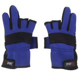 Maxbell Maxbell Outdoor Non Slip 2 Finger Fishing Gloves Hand Protection Waterproof Blue